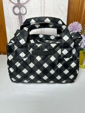 Lugz Black & White Quilted Plaid Tote